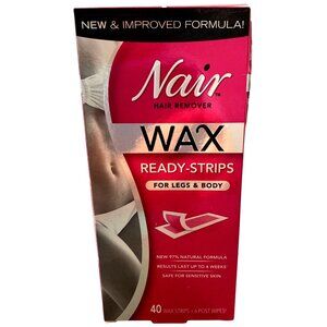 Nair Wax Ready-Strips For Legs & Body Hair Removal Sensitive Skin